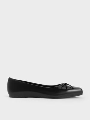 Charles & Keith - Square-Toe Bow Ballet Flats