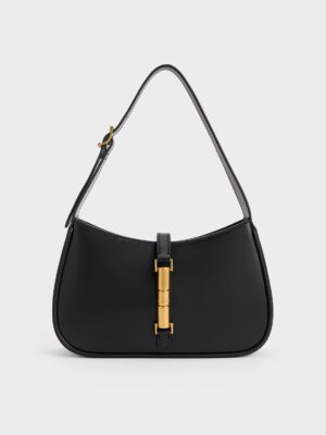 Charles & Keith - Cesia Metallic Accent Shoulder Bag