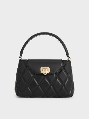Charles & Keith - Arwen Quilted Braided-Strap Top Handle Bag