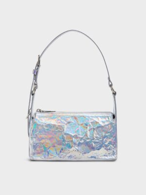 Charles & Keith - Lark Holographic Crinkle-Effect Shoulder Bag