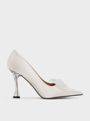 Charles & Keith - Recycled Polyester Beaded Bow Pumps