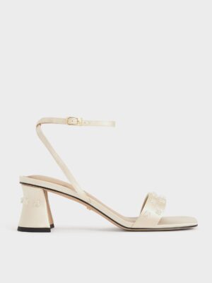 Charles & Keith - Recycled Polyester Beaded Heeled Sandals