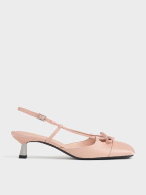 Charles & Keith - Cap-Toe Bow Slingback Pumps