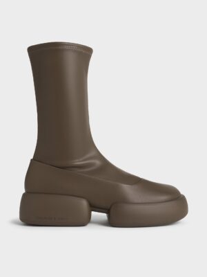 Charles & Keith - Jamie Side-Zip Platform Calf Boots