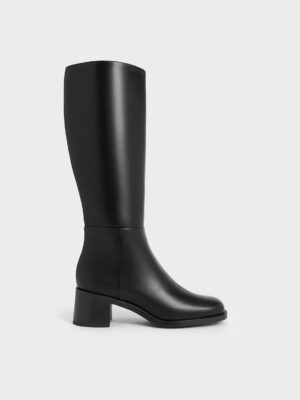 Charles & Keith - Louise Block-Heel Knee-High Boots