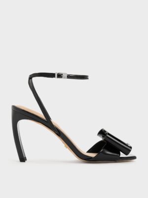 Charles & Keith - Lu Patent Leather Bow Blade-Heel Sandals