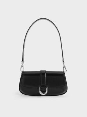 Charles & Keith - Gabine Leather Elongated Shoulder Bag