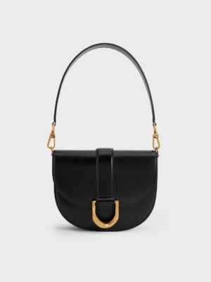 Charles & Keith - Gabine Leather Saddle Bag