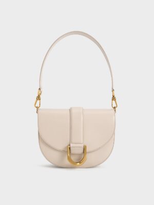 Charles & Keith - Gabine Leather Saddle Bag