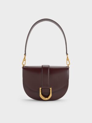Charles & Keith - Gabine Leather Saddle Bag