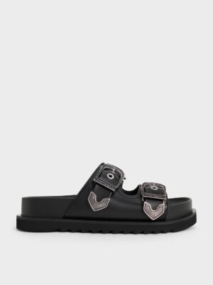 Charles & Keith - Kirke Buckled Double-Strap Sandals