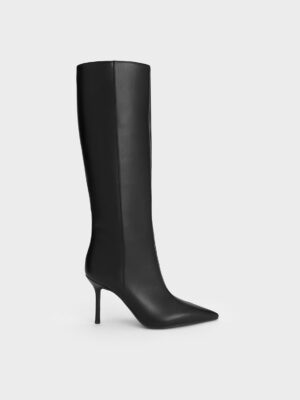Charles & Keith - Pointed-Toe Stiletto-Heel Knee-High Boots