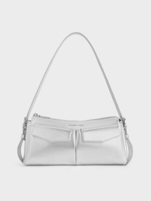 Charles & Keith - Rachel Elongated Front-Pocket Chain-Handle Bag