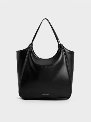 Charles & Keith - Sianna Crinkle-Effect Slouchy Tote Bag