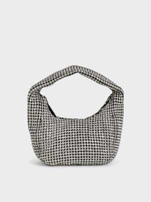 Charles & Keith - Crystal-Embellished Hobo Bag
