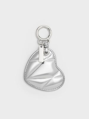 Charles & Keith - Metallic Heart Quilted Mirror Charm