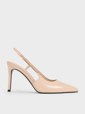 Charles & Keith - Chain-Strap Pointed-Toe Slingback Pumps