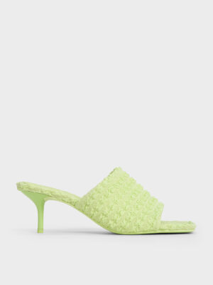 Charles & Keith - Loren Textured Kitten-Heel Mules