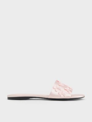 Charles & Keith - Satin Bow Slide Sandals