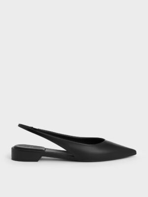 Charles & Keith - Pointed-Toe High-Vamp Slingback Flats