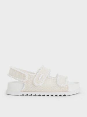 Charles & Keith - Mesh Pearl-Embellished Flatform Sandals
