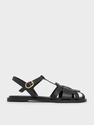 Charles & Keith - Easley T-Bar Caged Sandals