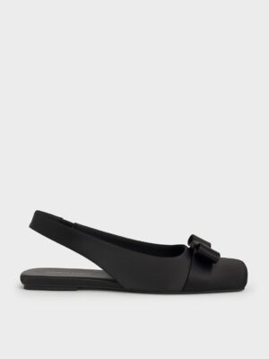Charles & Keith - Satin Bow Slingback Ballet Flats