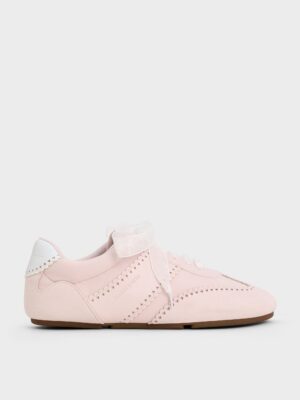 Charles & Keith - Cece Heart-Motif Sheer-Lace Sneakers