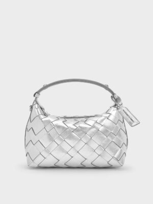 Charles & Keith - Ivette Metallic Woven Shoulder Bag