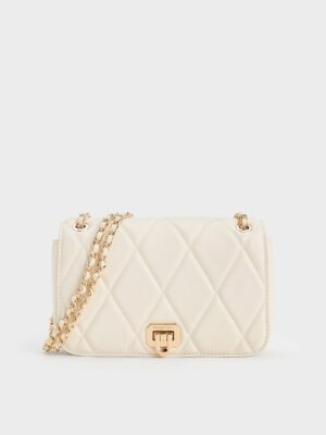 Charles & Keith - Arwen Diamond-Quilt Braided-Strap Shoulder Bag