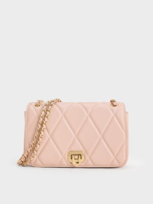 Charles & Keith - Arwen Diamond-Quilt Braided-Strap Shoulder Bag