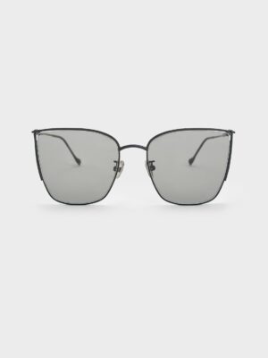 Charles & Keith - Shea Metallic-Rim Square Sunglasses