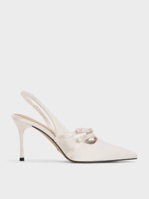 Charles & Keith - Jessy Recycled Polyester Bow Slingback Pumps