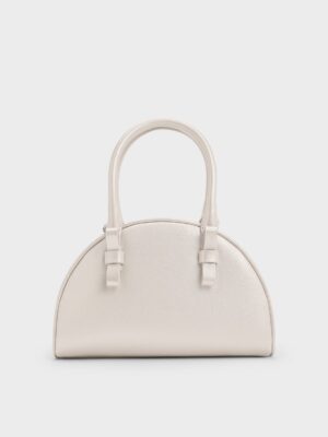 Charles & Keith - Leather Half-Moon Bowling Bag