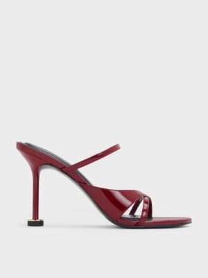 Charles & Keith - Wynn Patent Crossover Sculptural-Heel Strappy Mules