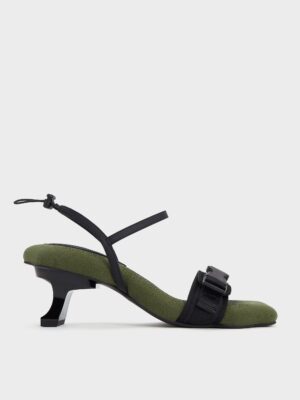 Charles & Keith - Nylon Wave-Edge Sculptural-Heel Sandals