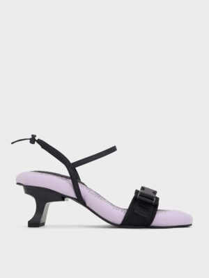 Charles & Keith - Nylon Wave-Edge Sculptural-Heel Sandals