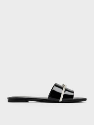 Charles & Keith - Two-Tone Bow Slide Sandals