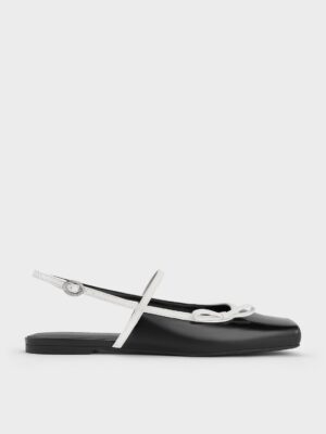 Charles & Keith - Two-Tone Bow Slingback Mary Jane Flats