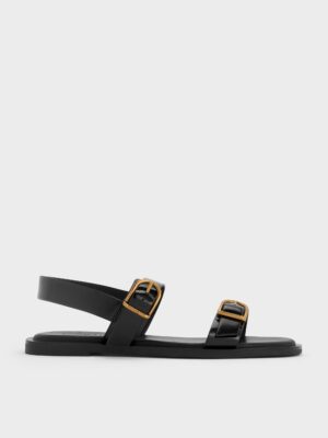 Charles & Keith - Double Buckle-Strap Slingback Sandals