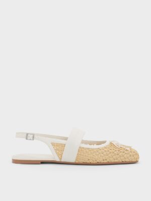 Charles & Keith - Lyric Woven Bow Slingback Flats