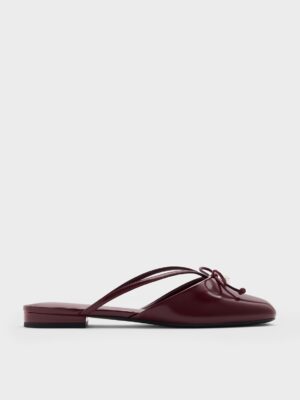 Charles & Keith - Pearl-Accent Bow Flat Mules