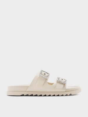 Charles & Keith - Gem-Buckle Double-Strap Sandals