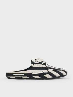 Charles & Keith - Jude Striped Slip-On Boat Shoes