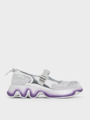 Charles & Keith - Mesh Gradient Wave Mary Jane Sneakers