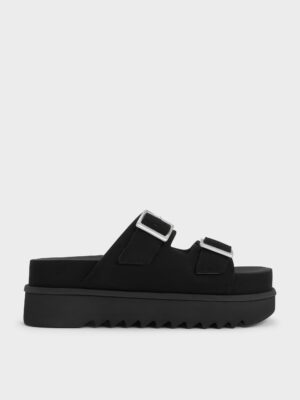 Charles & Keith - Buckled Double-Strap Flatform Sandals
