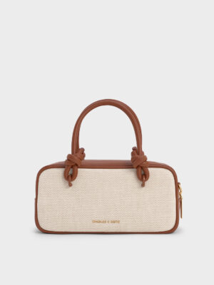Charles & Keith - Sammie Canvas Knotted-Handle Elongated Bag