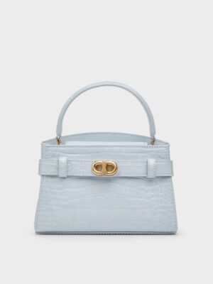 Charles & Keith - Aubrielle Croc-Effect Top Handle Bag