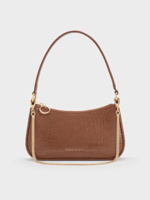 Charles & Keith - Elspeth Croc-Effect Chain-Link Shoulder Bag