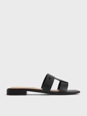 Charles & Keith - Petina Leather Slide Sandals